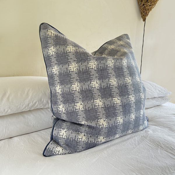 Extra Large Cushion with original hand printed Interference print by designer Aly Storey
