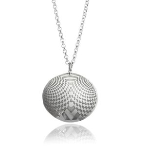 Silver pendant with optical design desi