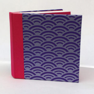 Square sketchbook with Japanese motif and pink endpapers