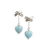 Short Aqua 2-Part Earrings by Essemgé - on white background