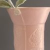 Small cylinder vase matt pink paisley detail
