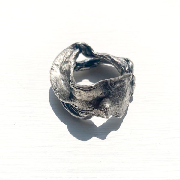 Charlotte E Padgham-SKINS-100% recycled sterling silver ring with skin imprint