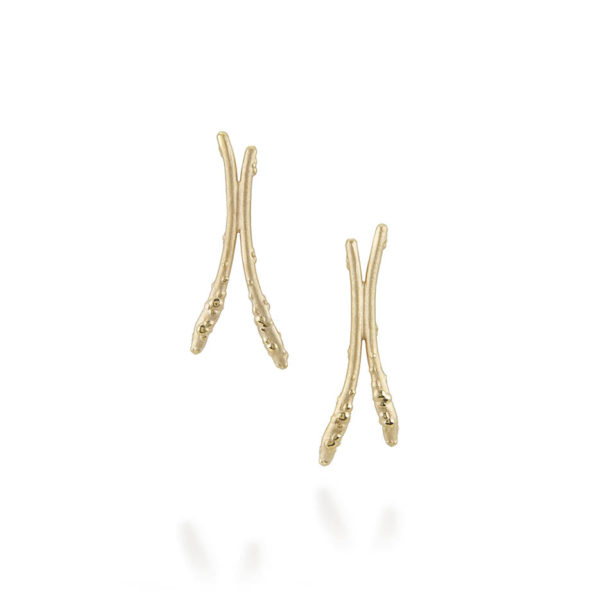 Orno X Earring Studs in recycled 18ct yellow gold_01