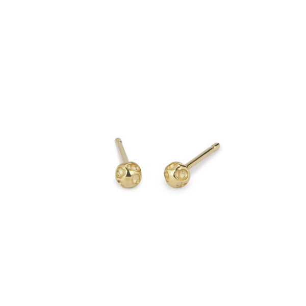 Vitium delicate stud earrings 3mm ball studs in 18ct yellow gold - Judith Peterhoff