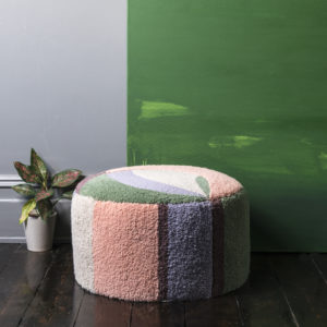 Bespoke Hand tufted Footstool in a pastel colour-way