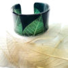 Green Recycled Plastic skeleton with Rubber tree leavesleaf cuff