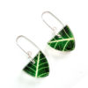 Dark green small triangle skeleton leaf earrings Sue Gregor