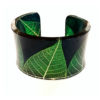 Green, Cuff, Bangle skeleton leaf , recycled plastic Sue Gregor