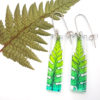 Green Dip-Dye Fern Earrings