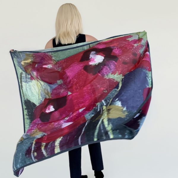 poppy large silk scarf