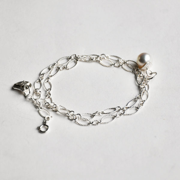 Katerina Damilos Silhouette wrap silver bracelet with pearl 2