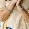 delicate beaded gemstone bracelet in amethyst, citrine, turquoise