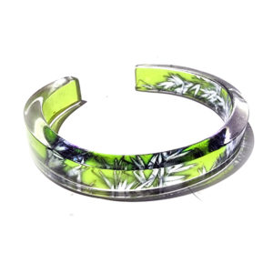 Lime Grass bracelet Hand made with real grass out of recycled plastic