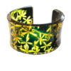 Amber and green regency cuff bracelets