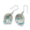blue beaded silver earrings